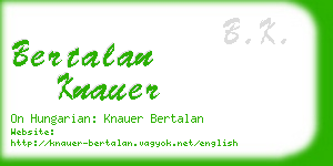 bertalan knauer business card